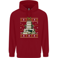 4X4 Off-Roading Christmas Tree Funny Xmas Childrens Kids Hoodie Red