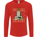 4X4 Off-Roading Christmas Tree Funny Xmas Mens Long Sleeve T-Shirt Red