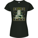 4X4 Off-Roading Christmas Tree Funny Xmas Womens Petite Cut T-Shirt Black