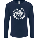 4 Sparta Helmets Training Gym Bodybuilding Mens Long Sleeve T-Shirt Navy Blue