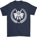 4 Sparta Helmets Training Gym Bodybuilding Mens T-Shirt 100% Cotton Navy Blue