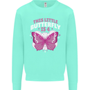 4 Year Old Birthday Butterfly 4th Kids Sweatshirt Jumper Peppermint