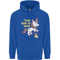 4 Year Old Birthday Girl Magical Unicorn 4th Childrens Kids Hoodie Royal Blue