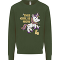 4 Year Old Birthday Girl Magical Unicorn 4th Kids Sweatshirt Jumper Forest Green