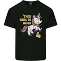4 Year Old Birthday Girl Magical Unicorn 4th Kids T-Shirt Childrens Black