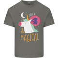 4 Year Old Birthday Girl Magical Unicorn 4th Kids T-Shirt Childrens Charcoal