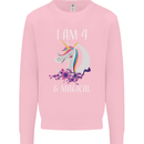 4 Year Old Birthday Magical Unicorn 4th Kids Sweatshirt Jumper Light Pink