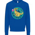 4th Birthday Dinosaur T-Rex 4 Year Old Kids Sweatshirt Jumper Royal Blue