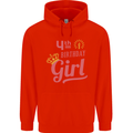 4th Birthday Girl 4 Year Old Princess Childrens Kids Hoodie Bright Red