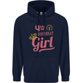 4th Birthday Girl 4 Year Old Princess Childrens Kids Hoodie Navy Blue