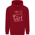 4th Birthday Girl 4 Year Old Princess Childrens Kids Hoodie Red