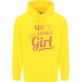 4th Birthday Girl 4 Year Old Princess Childrens Kids Hoodie Yellow