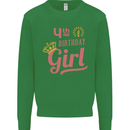 4th Birthday Girl 4 Year Old Princess Kids Sweatshirt Jumper Irish Green