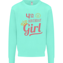 4th Birthday Girl 4 Year Old Princess Kids Sweatshirt Jumper Peppermint