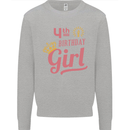 4th Birthday Girl 4 Year Old Princess Kids Sweatshirt Jumper Sports Grey