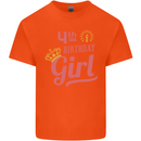 4th Birthday Girl 4 Year Old Princess Kids T-Shirt Childrens Orange
