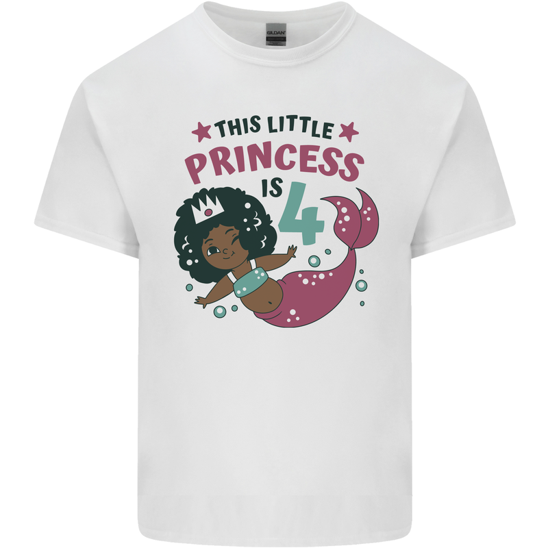 4th Mermaid Birthday 4 Year Old Kids T-Shirt Childrens White
