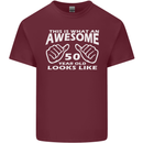 50th Birthday 50 Year Old This Is What Mens Cotton T-Shirt Tee Top Maroon