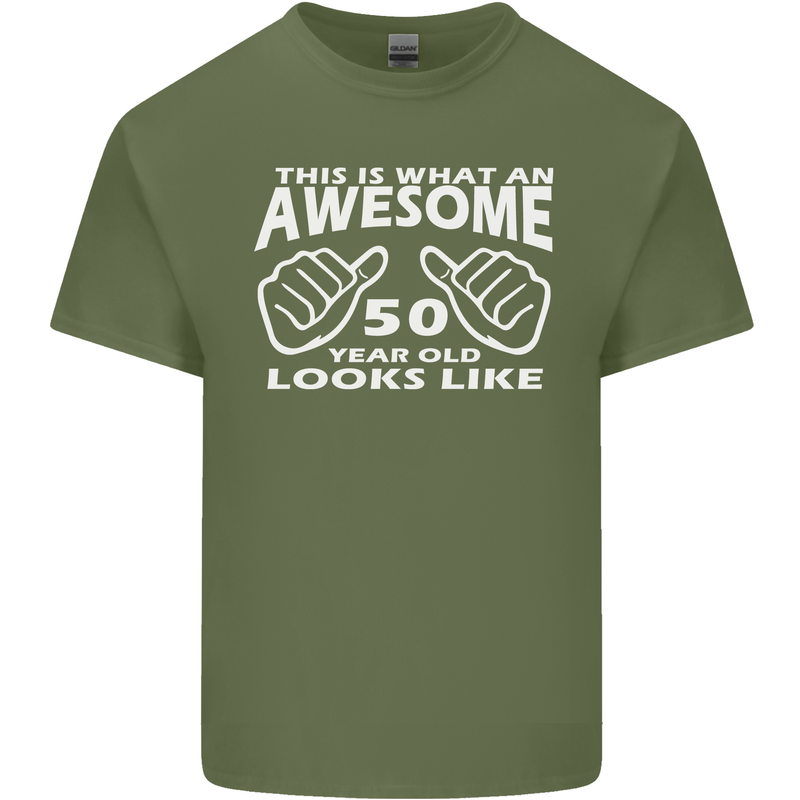 50th Birthday 50 Year Old This Is What Mens Cotton T-Shirt Tee Top Military Green