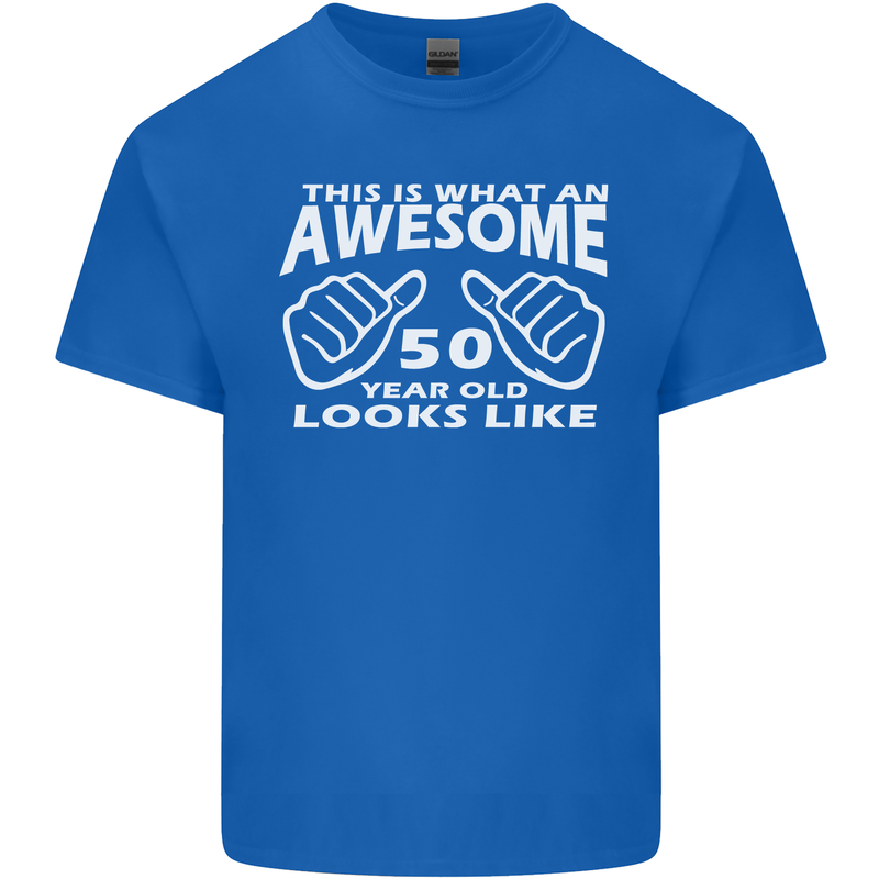 50th Birthday 50 Year Old This Is What Mens Cotton T-Shirt Tee Top Royal Blue