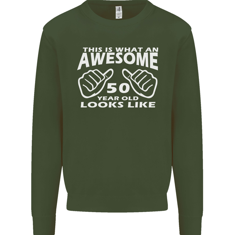 50th Birthday 50 Year Old This Is What Mens Sweatshirt Jumper Forest Green