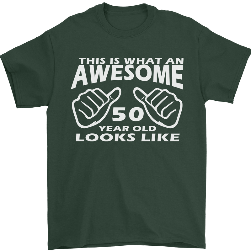 50th Birthday 50 Year Old This Is What Mens T-Shirt 100% Cotton Forest Green
