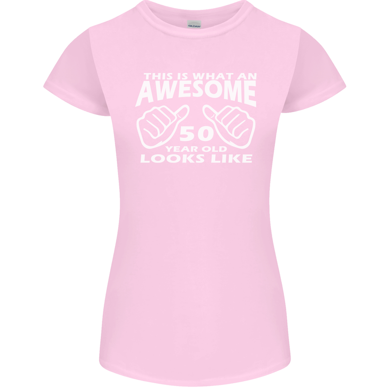 50th Birthday 50 Year Old This Is What Womens Petite Cut T-Shirt Light Pink