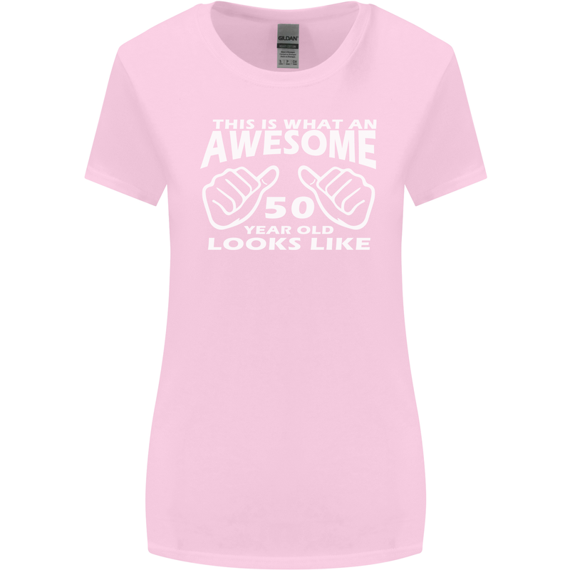 50th Birthday 50 Year Old This Is What Womens Wider Cut T-Shirt Light Pink