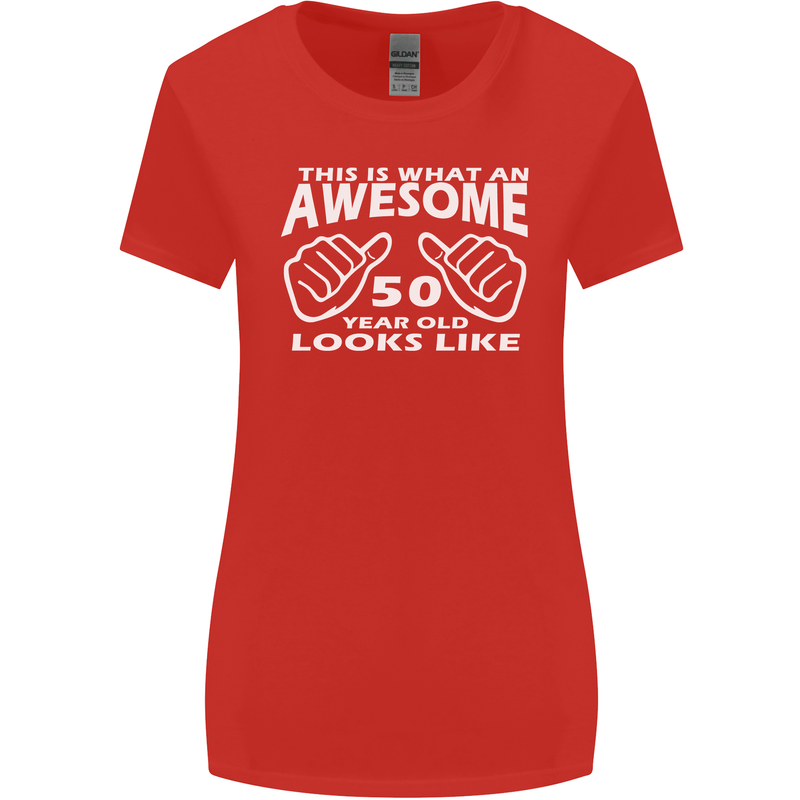 50th Birthday 50 Year Old This Is What Womens Wider Cut T-Shirt Red