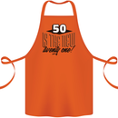50th Birthday 50 is the New 21 Funny Cotton Apron 100% Organic Orange