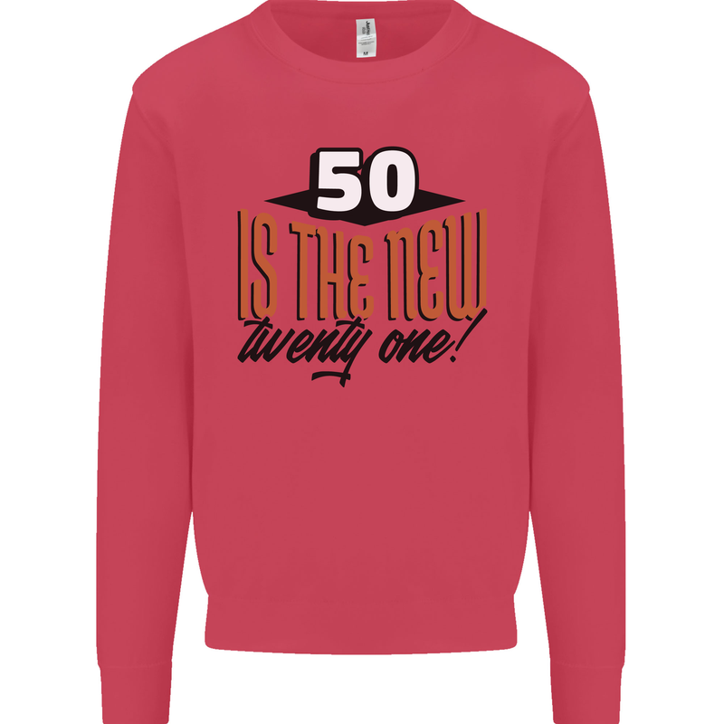 50th Birthday 50 is the New 21 Funny Kids Sweatshirt Jumper Heliconia