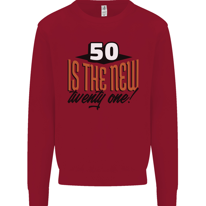 50th Birthday 50 is the New 21 Funny Kids Sweatshirt Jumper Red