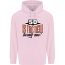 50th Birthday 50 is the New 21 Funny Mens 80% Cotton Hoodie Light Pink