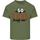 50th Birthday 50 is the New 21 Funny Mens Cotton T-Shirt Tee Top Military Green