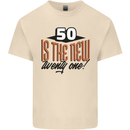 50th Birthday 50 is the New 21 Funny Mens Cotton T-Shirt Tee Top Natural