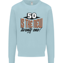 50th Birthday 50 is the New 21 Funny Mens Sweatshirt Jumper Light Blue