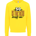 50th Birthday 50 is the New 21 Funny Mens Sweatshirt Jumper Yellow