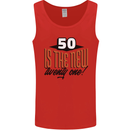 50th Birthday 50 is the New 21 Funny Mens Vest Tank Top Red
