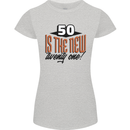 50th Birthday 50 is the New 21 Funny Womens Petite Cut T-Shirt Sports Grey