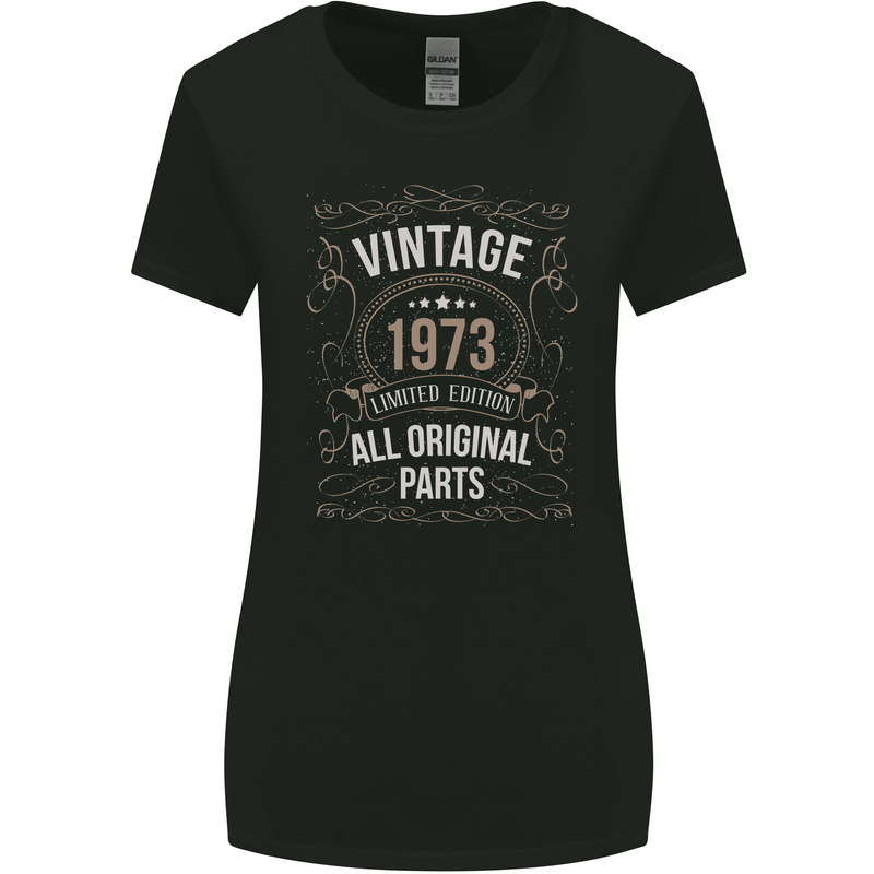 50th Birthday Limited Edition 1973 Womens Wider Cut T-Shirt Black