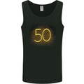 50th Birthday Neon Lights 50 Year Old Mens Vest Tank Top Black