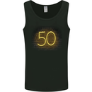 50th Birthday Neon Lights 50 Year Old Mens Vest Tank Top Black