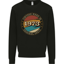 50th Birthday  Vintage Made In 1973 Mens Sweatshirt Jumper Black