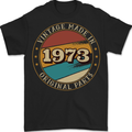 50th Birthday  Vintage Made In 1973 Mens T-Shirt 100% Cotton BLACK