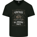 51st Birthday Limited Edition 1972 Mens V-Neck Cotton T-Shirt Black