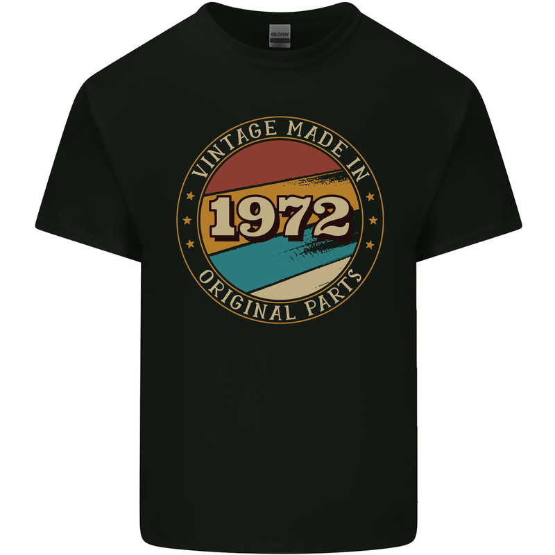 51st Birthday  Vintage Made In 1972 Mens Cotton T-Shirt Tee Top Black