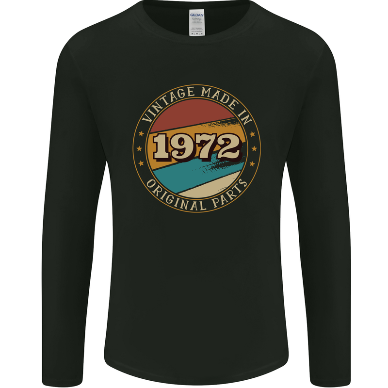 51st Birthday  Vintage Made In 1972 Mens Long Sleeve T-Shirt Black
