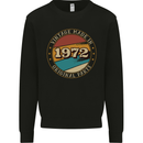 51st Birthday  Vintage Made In 1972 Mens Sweatshirt Jumper Black