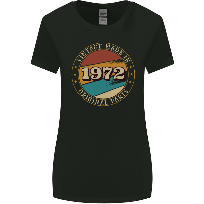 51st Birthday  Vintage Made In 1972 Womens Wider Cut T-Shirt Black