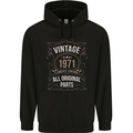 52nd Birthday Limited Edition 1971 Mens 80% Cotton Hoodie Black